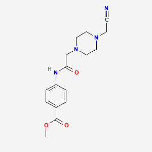 molecular formula C16H20N4O3 B11525876 Benzoic acid, 4-[2-(4-cyanomethyl-1-piperazinyl)-1-oxoethyl]amino-, methyl ester 