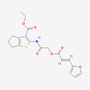 molecular formula C19H19NO6S B11525887 ethyl 2-[({[(2E)-3-(furan-2-yl)prop-2-enoyl]oxy}acetyl)amino]-5,6-dihydro-4H-cyclopenta[b]thiophene-3-carboxylate 
