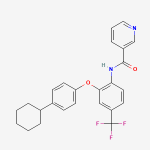 molecular formula C25H23F3N2O2 B11525912 N-[2-(4-cyclohexylphenoxy)-4-(trifluoromethyl)phenyl]pyridine-3-carboxamide 