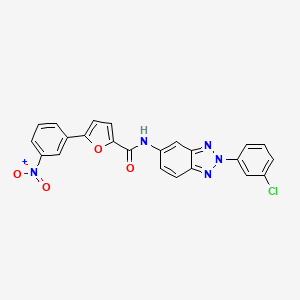 molecular formula C23H14ClN5O4 B11526043 N-[2-(3-chlorophenyl)-2H-benzotriazol-5-yl]-5-(3-nitrophenyl)furan-2-carboxamide 