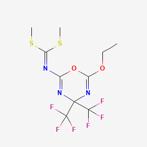 molecular formula C10H11F6N3O2S2 B11526267 dimethyl [6-ethoxy-4,4-bis(trifluoromethyl)-4H-1,3,5-oxadiazin-2-yl]carbonodithioimidate 