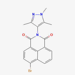 molecular formula C18H14BrN3O2 B11526302 6-Bromo-2-(1,3,5-trimethyl-1H-pyrazol-4-yl)-benzo[de]isoquinoline-1,3-dione 