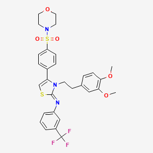 molecular formula C30H30F3N3O5S2 B11526323 N-[(2Z)-3-[2-(3,4-dimethoxyphenyl)ethyl]-4-[4-(morpholin-4-ylsulfonyl)phenyl]-1,3-thiazol-2(3H)-ylidene]-3-(trifluoromethyl)aniline 