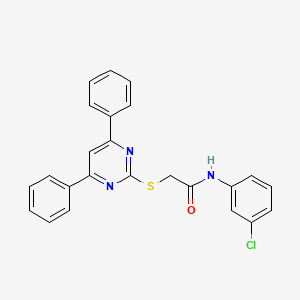 molecular formula C24H18ClN3OS B11526356 N-(3-chlorophenyl)-2-[(4,6-diphenylpyrimidin-2-yl)sulfanyl]acetamide 
