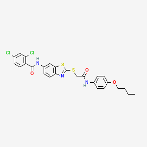 molecular formula C26H23Cl2N3O3S2 B11526405 N-[2-({2-[(4-butoxyphenyl)amino]-2-oxoethyl}sulfanyl)-1,3-benzothiazol-6-yl]-2,4-dichlorobenzamide 