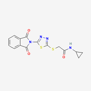 molecular formula C15H12N4O3S2 B11526533 N-cyclopropyl-2-{[5-(1,3-dioxo-1,3-dihydro-2H-isoindol-2-yl)-1,3,4-thiadiazol-2-yl]sulfanyl}acetamide 