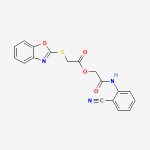 molecular formula C18H13N3O4S B11526575 2-[(2-Cyanophenyl)amino]-2-oxoethyl (1,3-benzoxazol-2-ylthio)acetate 