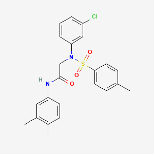 molecular formula C23H23ClN2O3S B11526608 N~2~-(3-chlorophenyl)-N-(3,4-dimethylphenyl)-N~2~-[(4-methylphenyl)sulfonyl]glycinamide 