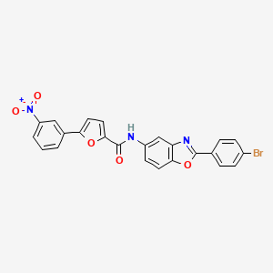 molecular formula C24H14BrN3O5 B11526614 N-[2-(4-bromophenyl)-1,3-benzoxazol-5-yl]-5-(3-nitrophenyl)furan-2-carboxamide 