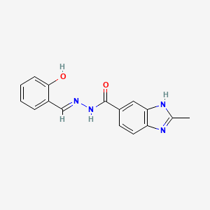 molecular formula C16H14N4O2 B11526711 N'-[(E)-(2-hydroxyphenyl)methylidene]-2-methyl-1H-benzimidazole-6-carbohydrazide 