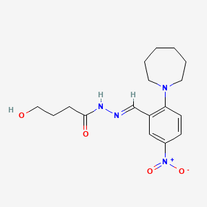 molecular formula C17H24N4O4 B11526734 N'-[(E)-[2-(Azepan-1-YL)-5-nitrophenyl]methylidene]-4-hydroxybutanehydrazide 