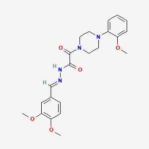 molecular formula C22H26N4O5 B11526867 N'-[(E)-(3,4-dimethoxyphenyl)methylidene]-2-[4-(2-methoxyphenyl)piperazin-1-yl]-2-oxoacetohydrazide 