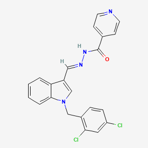 molecular formula C22H16Cl2N4O B11526912 N'-{(E)-[1-(2,4-dichlorobenzyl)-1H-indol-3-yl]methylidene}pyridine-4-carbohydrazide 