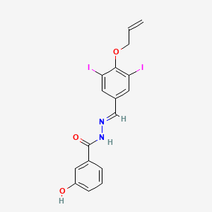 molecular formula C17H14I2N2O3 B11527154 N'-[(E)-[3,5-Diiodo-4-(prop-2-EN-1-yloxy)phenyl]methylidene]-3-hydroxybenzohydrazide 