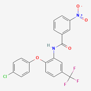 molecular formula C20H12ClF3N2O4 B11527192 N-[2-(4-chlorophenoxy)-5-(trifluoromethyl)phenyl]-3-nitrobenzamide 
