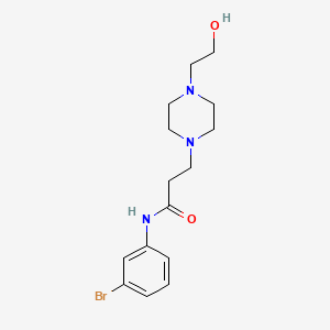 molecular formula C15H22BrN3O2 B11527272 N-(3-bromophenyl)-3-[4-(2-hydroxyethyl)piperazin-1-yl]propanamide 