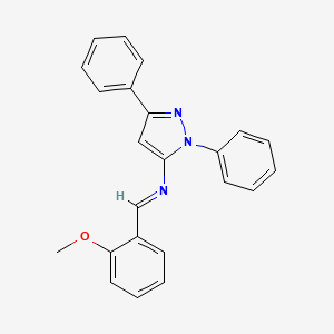 molecular formula C23H19N3O B11527401 N-[(E)-(2-methoxyphenyl)methylidene]-1,3-diphenyl-1H-pyrazol-5-amine 