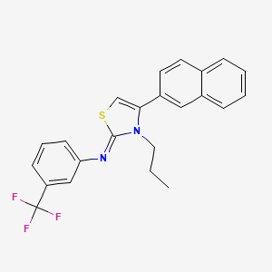 molecular formula C23H19F3N2S B11527443 N-[(2Z)-4-(naphthalen-2-yl)-3-propyl-1,3-thiazol-2(3H)-ylidene]-3-(trifluoromethyl)aniline 