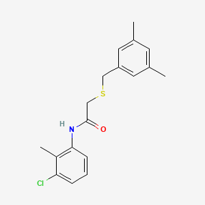 molecular formula C18H20ClNOS B11527489 N-(3-chloro-2-methylphenyl)-2-[(3,5-dimethylbenzyl)sulfanyl]acetamide 