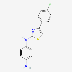 molecular formula C15H12ClN3S B11527729 N1-(4-(4-chlorophenyl)thiazol-2-yl)benzene-1,4-diamine 