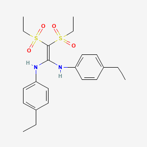 molecular formula C22H30N2O4S2 B11527781 N,N'-bis(4-ethylphenyl)-2,2-bis(ethylsulfonyl)ethene-1,1-diamine 