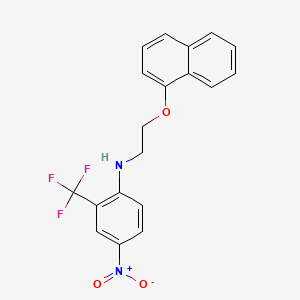 molecular formula C19H15F3N2O3 B11527816 N-[2-(naphthalen-1-yloxy)ethyl]-4-nitro-2-(trifluoromethyl)aniline 