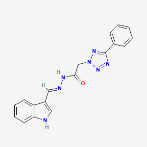 molecular formula C18H15N7O B11527822 N'-[(E)-1H-indol-3-ylmethylidene]-2-(5-phenyl-2H-tetrazol-2-yl)acetohydrazide 