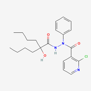 molecular formula C22H28ClN3O3 B11527872 N'-(2-butyl-2-hydroxyhexanoyl)-2-chloro-N-phenylpyridine-3-carbohydrazide 