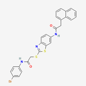 molecular formula C27H20BrN3O2S2 B11528038 N-[2-({2-[(4-bromophenyl)amino]-2-oxoethyl}sulfanyl)-1,3-benzothiazol-6-yl]-2-(naphthalen-1-yl)acetamide 