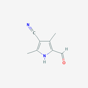 molecular formula C8H8N2O B11528236 5-Formyl-2,4-dimethyl-1H-pyrrole-3-carbonitrile CAS No. 32487-71-1