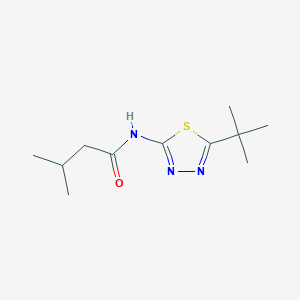 molecular formula C11H19N3OS B11528250 N-(5-tert-butyl-1,3,4-thiadiazol-2-yl)-3-methylbutanamide 