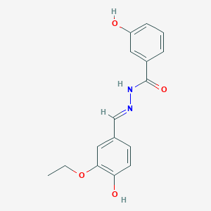 molecular formula C16H16N2O4 B11528260 N'-[(E)-(3-ethoxy-4-hydroxyphenyl)methylidene]-3-hydroxybenzohydrazide 