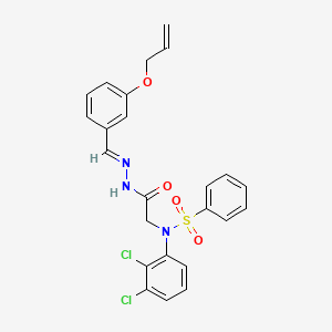 molecular formula C24H21Cl2N3O4S B11528324 N-(2,3-Dichlorophenyl)-N-({N'-[(E)-[3-(prop-2-EN-1-yloxy)phenyl]methylidene]hydrazinecarbonyl}methyl)benzenesulfonamide 