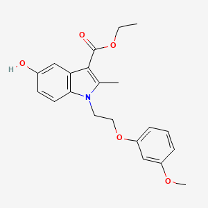 molecular formula C21H23NO5 B11528416 ethyl 5-hydroxy-1-[2-(3-methoxyphenoxy)ethyl]-2-methyl-1H-indole-3-carboxylate 
