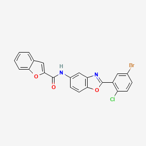 molecular formula C22H12BrClN2O3 B11528442 N-[2-(5-bromo-2-chlorophenyl)-1,3-benzoxazol-5-yl]-1-benzofuran-2-carboxamide 
