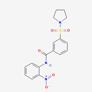 molecular formula C17H17N3O5S B11528463 N-(2-nitrophenyl)-3-(pyrrolidin-1-ylsulfonyl)benzamide 
