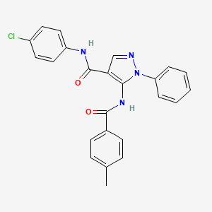 molecular formula C24H19ClN4O2 B11528515 N-(4-chlorophenyl)-5-{[(4-methylphenyl)carbonyl]amino}-1-phenyl-1H-pyrazole-4-carboxamide 