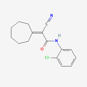 molecular formula C16H17ClN2O B11528540 N-(2-chlorophenyl)-2-cyano-2-cycloheptylideneacetamide 