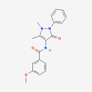 molecular formula C19H19N3O3 B11528776 N-(1,5-dimethyl-3-oxo-2-phenyl-2,3-dihydro-1H-pyrazol-4-yl)-3-methoxybenzamide 