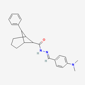 molecular formula C23H27N3O B11528822 N'-[(E)-[4-(Dimethylamino)phenyl]methylidene]-7-phenylbicyclo[3.1.1]heptane-6-carbohydrazide 