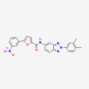 molecular formula C25H19N5O4 B11528867 N-[2-(3,4-dimethylphenyl)-2H-benzotriazol-5-yl]-5-(3-nitrophenyl)furan-2-carboxamide 