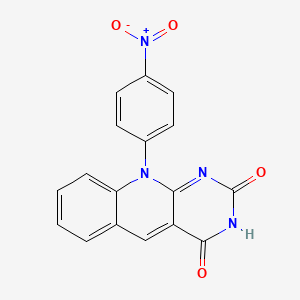 molecular formula C17H10N4O4 B11528903 10-(4-nitrophenyl)pyrimido[4,5-b]quinoline-2,4(3H,10H)-dione 