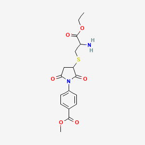 molecular formula C17H20N2O6S B11528948 Methyl 4-{3-[(2-amino-3-ethoxy-3-oxopropyl)sulfanyl]-2,5-dioxopyrrolidin-1-yl}benzoate 
