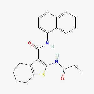 molecular formula C22H22N2O2S B11529041 N-(naphthalen-1-yl)-2-(propanoylamino)-4,5,6,7-tetrahydro-1-benzothiophene-3-carboxamide 