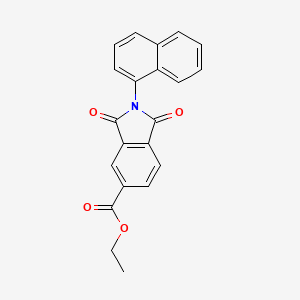 molecular formula C21H15NO4 B11529049 ethyl 2-(naphthalen-1-yl)-1,3-dioxo-2,3-dihydro-1H-isoindole-5-carboxylate 