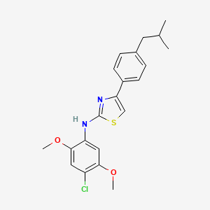 molecular formula C21H23ClN2O2S B11529092 N-(4-chloro-2,5-dimethoxyphenyl)-4-[4-(2-methylpropyl)phenyl]-1,3-thiazol-2-amine 