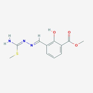 molecular formula C11H13N3O3S B11529109 methyl 3-[(E)-{(2Z)-[amino(methylsulfanyl)methylidene]hydrazinylidene}methyl]-2-hydroxybenzoate 