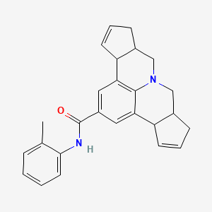 molecular formula C26H26N2O B11529188 N-(2-methylphenyl)-3b,6,6a,7,9,9a,10,12a-octahydrocyclopenta[c]cyclopenta[4,5]pyrido[3,2,1-ij]quinoline-2-carboxamide 