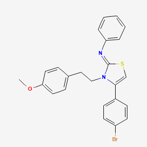 molecular formula C24H21BrN2OS B11529211 N-[(2Z)-4-(4-bromophenyl)-3-[2-(4-methoxyphenyl)ethyl]-1,3-thiazol-2(3H)-ylidene]aniline 