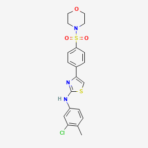 molecular formula C20H20ClN3O3S2 B11529231 N-(3-chloro-4-methylphenyl)-4-[4-(morpholin-4-ylsulfonyl)phenyl]-1,3-thiazol-2-amine 